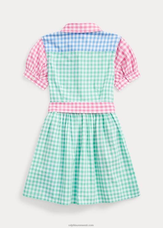 Ralph Lauren lapsed hõlmikpuuvillasest popliinist särkkleit PR0V7344 sinine/valge multi