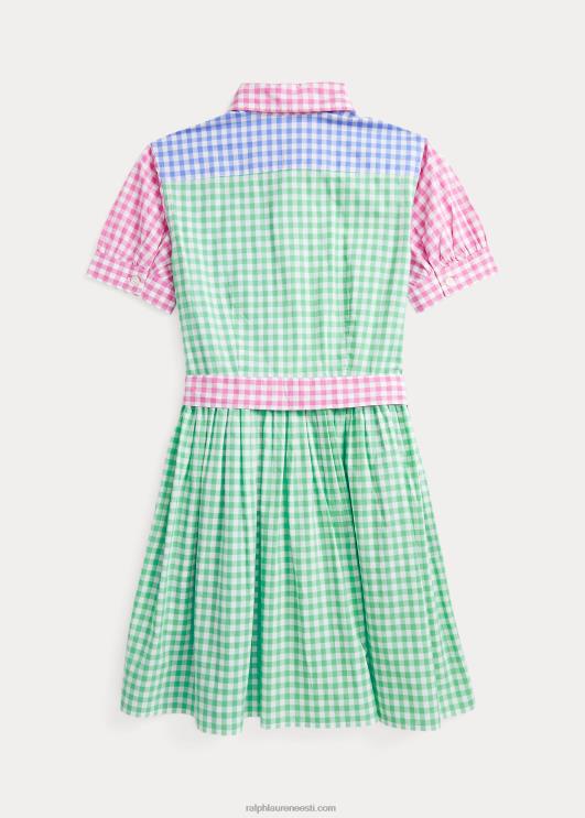 Ralph Lauren lapsed hõlmikpuuvillasest popliinist särkkleit PR0V7489 sinine/valge multi