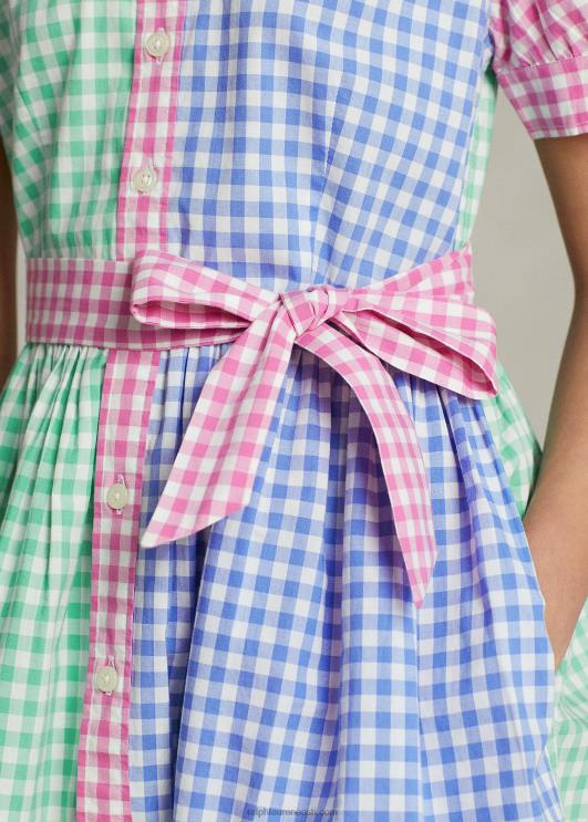 Ralph Lauren lapsed hõlmikpuuvillasest popliinist särkkleit PR0V7489 sinine/valge multi