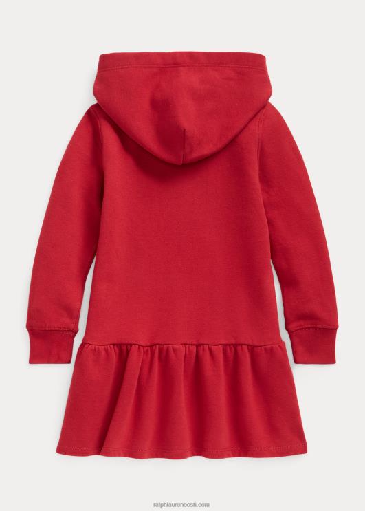 Ralph Lauren lapsed logoga fliisist kapuutsiga kleit PR0V7410 tšillipipar