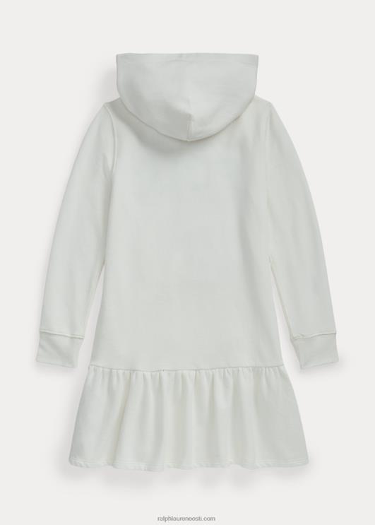 Ralph Lauren lapsed logoga fliisist kapuutsiga kleit PR0V7575 tekipesu valge
