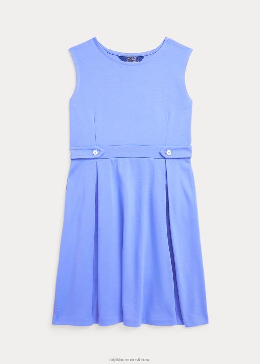 Ralph Lauren lapsed plisseeritud stretch ponte kleit PR0V7519 sadama sinine