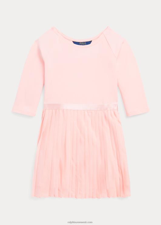 Ralph Lauren lapsed plisseeritud veniv ponte-jersey kleit PR0V7422 roosa liiv