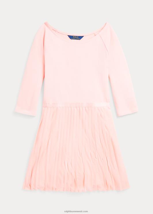 Ralph Lauren lapsed plisseeritud veniv ponte-jersey kleit PR0V7598 roosa liiv