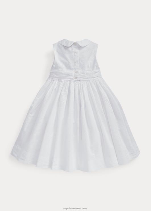 Ralph Lauren lapsed puuvillane seersicker kleit PR0V6841 valge