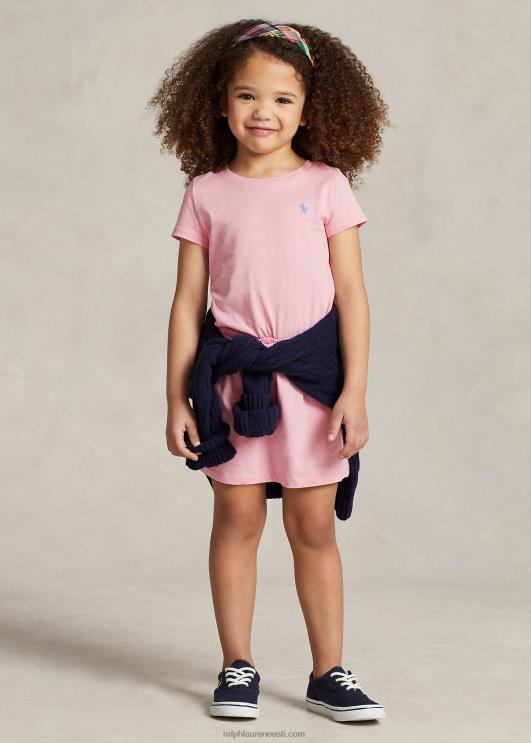 Ralph Lauren lapsed puuvillasest jersey t-kleit PR0V7355 karmeli roosa