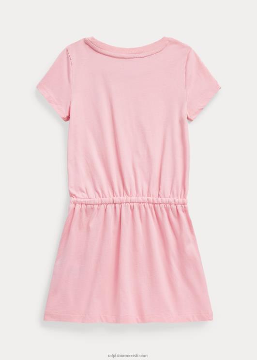 Ralph Lauren lapsed puuvillasest jersey t-kleit PR0V7355 karmeli roosa