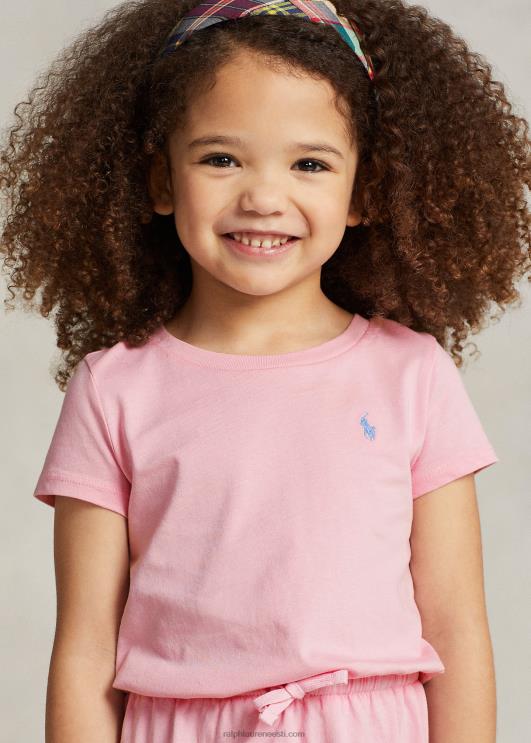 Ralph Lauren lapsed puuvillasest jersey t-kleit PR0V7355 karmeli roosa