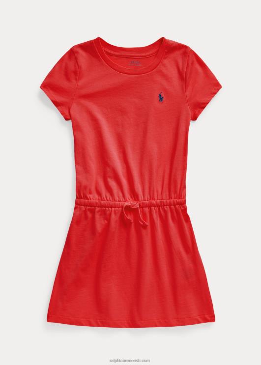 Ralph Lauren lapsed puuvillasest jersey t-kleit PR0V7356 tüürpoor punane
