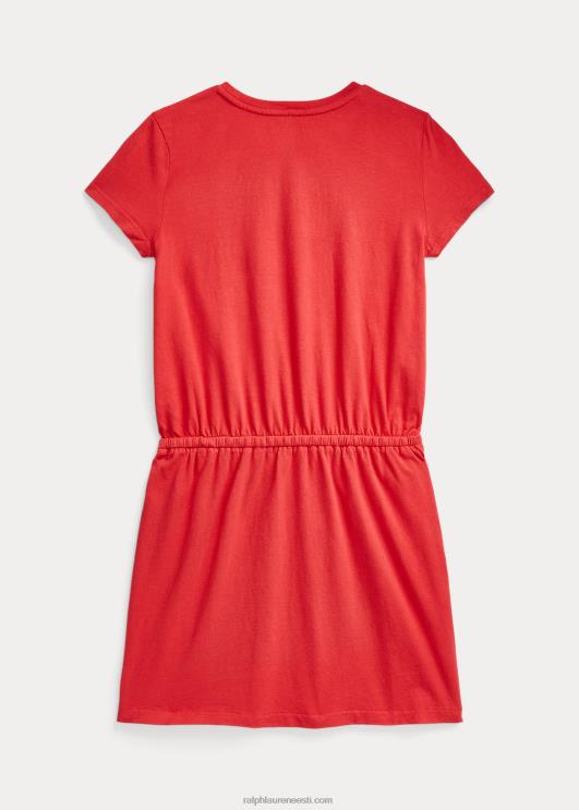 Ralph Lauren lapsed puuvillasest jersey t-kleit PR0V7555 tüürpoor punane