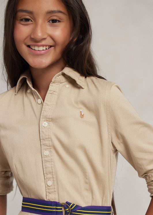 Ralph Lauren lapsed vööga puuvillane chino särk PR0V7024 khaki