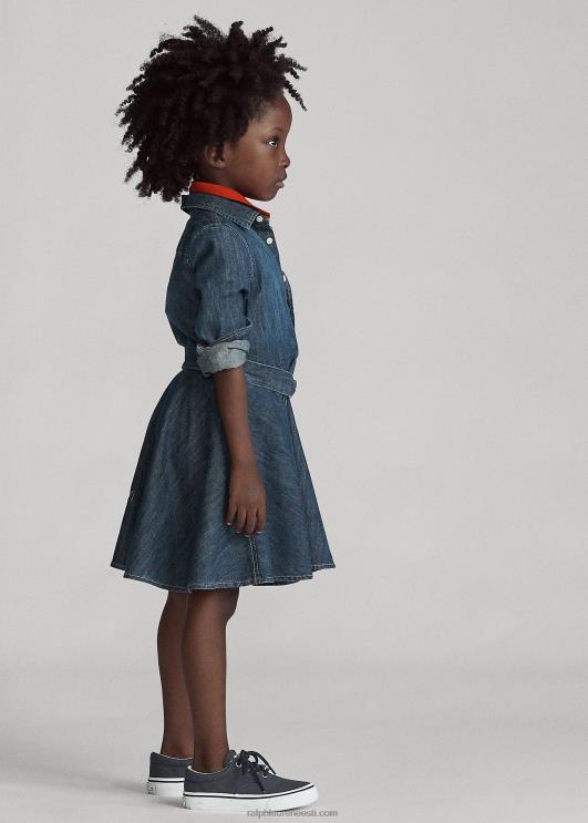 Ralph Lauren lapsed vööga puuvillane teksasärk PR0V6783 indigo