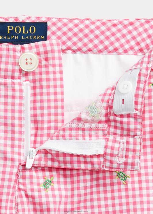 Ralph Lauren lapsed kilpkonn hõlmikpuu puuvillane popliin lühike PR0V7167 kõrberoosa/valge