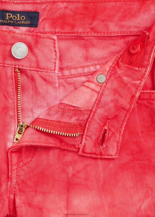 Ralph Lauren lapsed kulunud puuvillane teksapüks PR0V7145 lomita tüürpoor punane