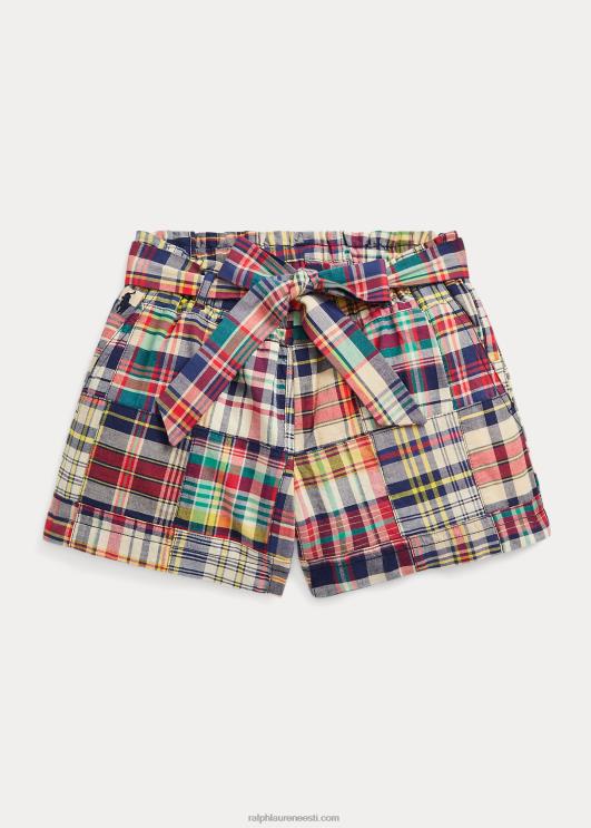 Ralph Lauren lapsed vööga lapiline madras paberkott lühike PR0V9948 madrase lapitöö