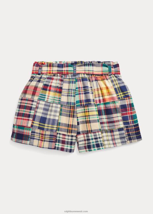 Ralph Lauren lapsed vööga lapiline madras paberkott lühike PR0V9948 madrase lapitöö