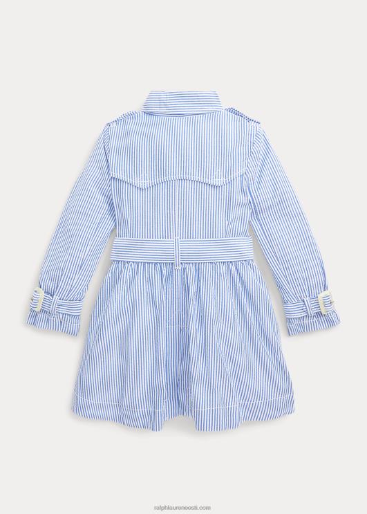 Ralph Lauren lapsed seersucker kapuutsiga trentšmantel PR0V7349 sinine/valge