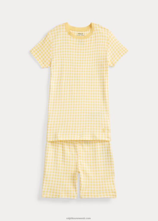 Ralph Lauren lapsed hõlmikribaga trikoo magamiskomplekt PR0V7327 maisi kollane