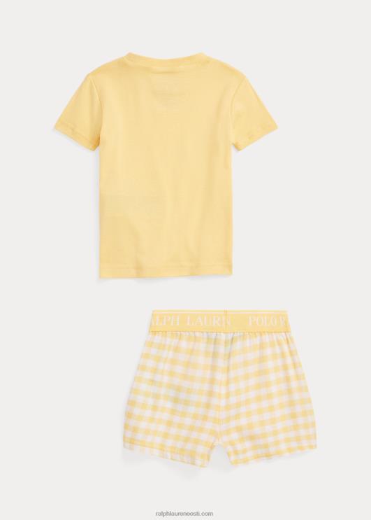 Ralph Lauren lapsed jersey tee & twill lühike magamiskomplekt PR0V7315 maisi kollane pesu