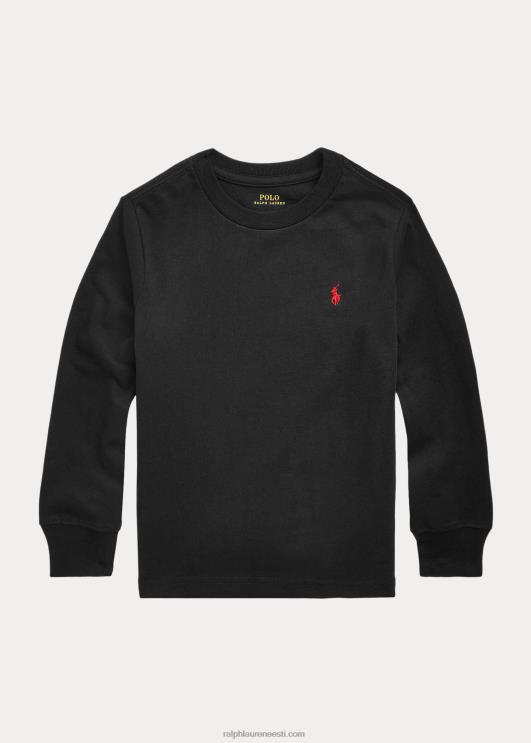 Ralph Lauren lapsed puuvillane jersey pikkade varrukatega t-särk PR0V5906 rl must