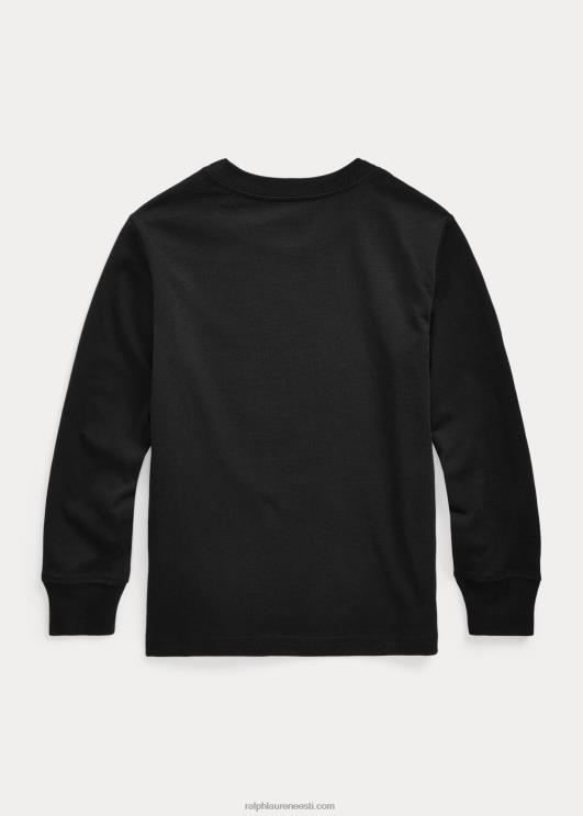 Ralph Lauren lapsed puuvillane jersey pikkade varrukatega t-särk PR0V5906 rl must