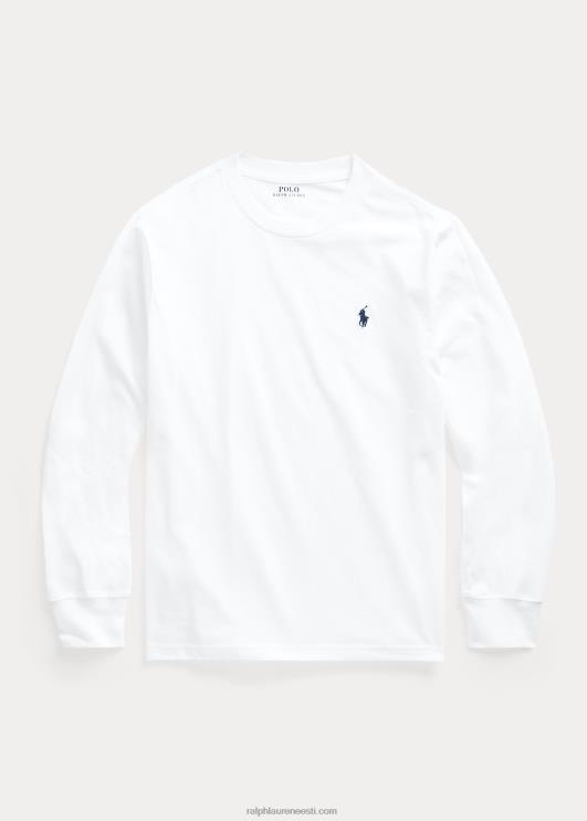 Ralph Lauren lapsed puuvillane jersey pikkade varrukatega t-särk PR0V6288 valge