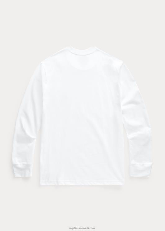 Ralph Lauren lapsed puuvillane jersey pikkade varrukatega t-särk PR0V6288 valge