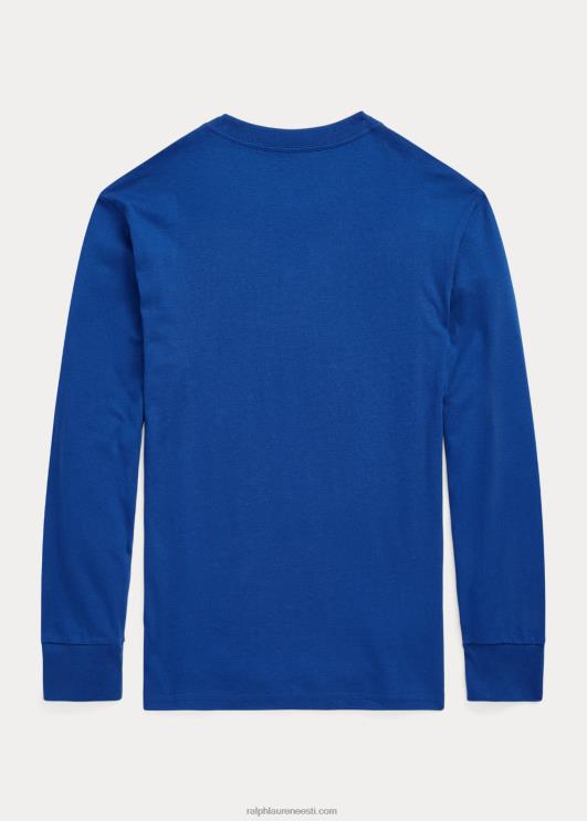 Ralph Lauren lapsed puuvillane logoga pikkade varrukatega t-särk PR0V6607 safiirist täht