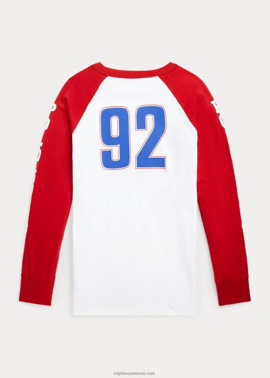 Ralph Lauren lapsed puuvillane pikkade varrukatega graafiline t-särk PR0V6152 Rl2000 punane multi