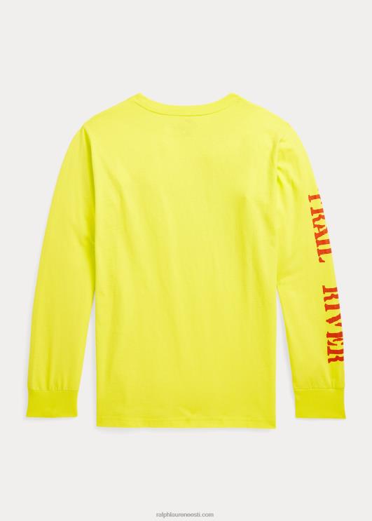 Ralph Lauren lapsed puuvillane pikkade varrukatega graafiline t-särk PR0V6676 laserkollane