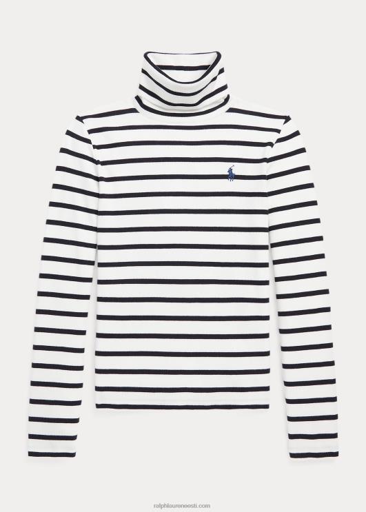 Ralph Lauren lapsed triibuline puuvillasegune kilpkaelus PR0V7587 tekipesu valge multi