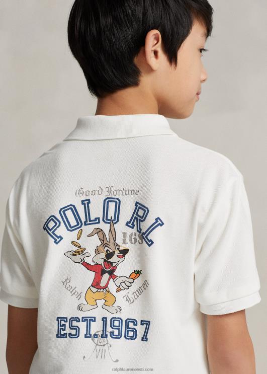 Ralph Lauren lapsed Kuu-uusaasta puuvillasest võrgust polosärk PR0V6571 nevis