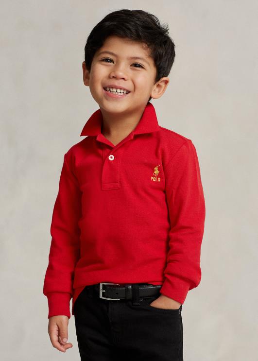 Ralph Lauren lapsed kuuuusaasta pikkade varrukatega polosärk PR0V6441 Rl 2000 punane