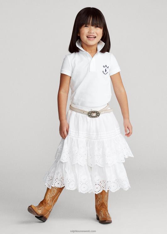 Ralph Lauren lapsed lipp puuvillasest võrgust polosärk PR0V6780 valge