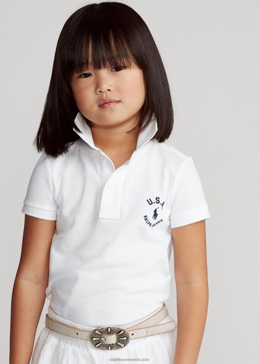 Ralph Lauren lapsed lipp puuvillasest võrgust polosärk PR0V6780 valge