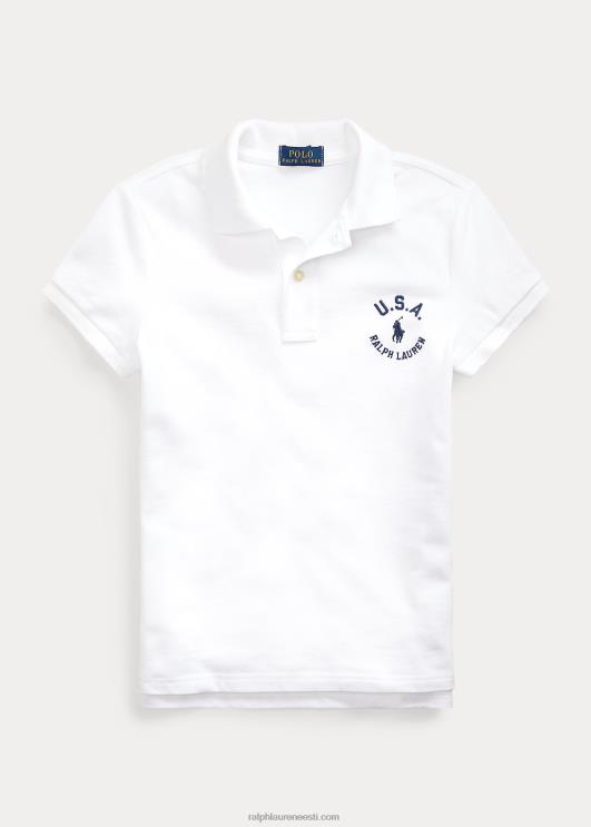 Ralph Lauren lapsed lipp puuvillasest võrgust polosärk PR0V7022 valge