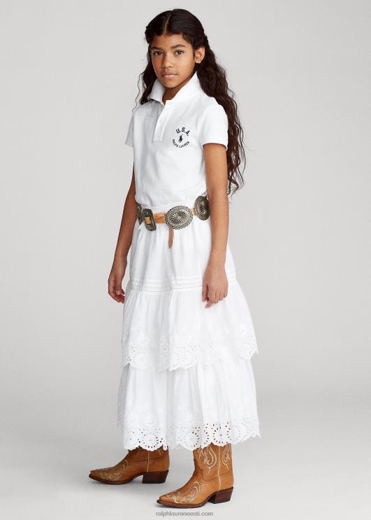 Ralph Lauren lapsed lipp puuvillasest võrgust polosärk PR0V7022 valge