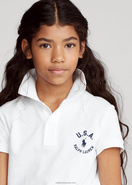 Ralph Lauren lapsed lipp puuvillasest võrgust polosärk PR0V7022 valge