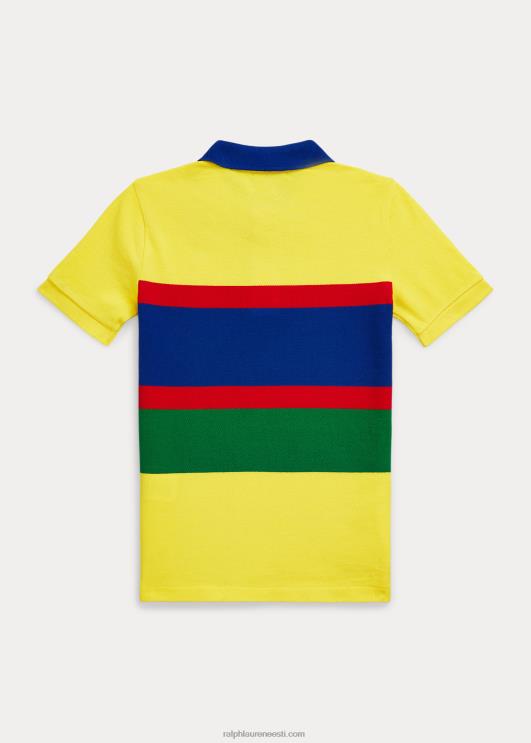 Ralph Lauren lapsed logoga triibuline puuvillasest võrgust polosärk PR0V9777 sidrunipuru multi