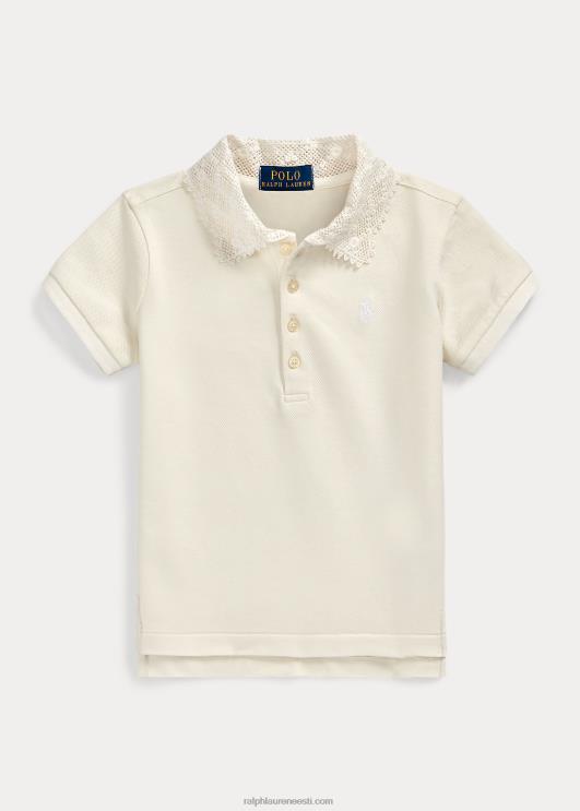 Ralph Lauren lapsed pitskraega stretšvõrgust polosärk PR0V7381 valge