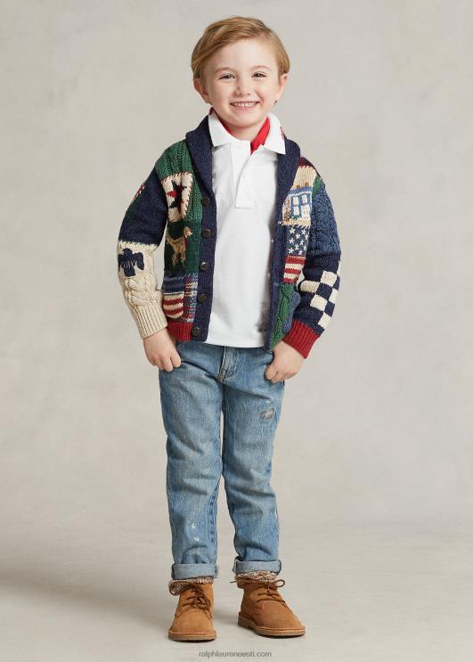 Ralph Lauren lapsed puuvillase võrguga graafiline polosärk PR0V5667 klassikaline oxfordi valge