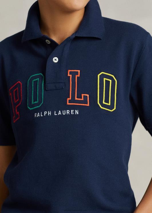 Ralph Lauren lapsed puuvillasest võrgust logoga polosärk PR0V6563 kruiisilaevastik