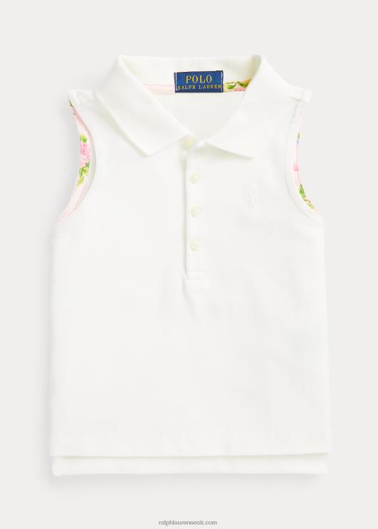 Ralph Lauren lapsed puuvillasest võrgust varrukateta polosärk PR0V6813 tekipesu valge