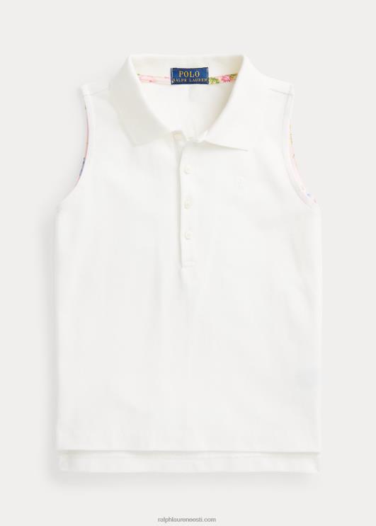 Ralph Lauren lapsed puuvillasest võrgust varrukateta polosärk PR0V7060 tekipesu valge