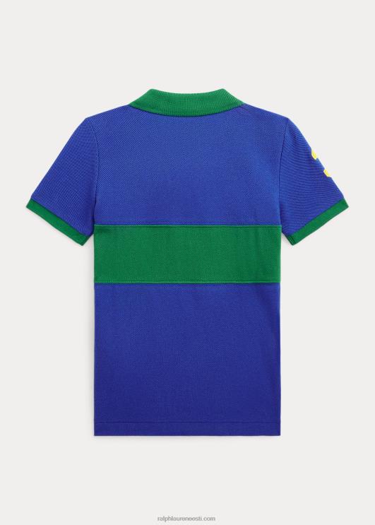 Ralph Lauren lapsed suur poni puuvillasest võrgust polosärk PR0V6465 safiir täht/roheline