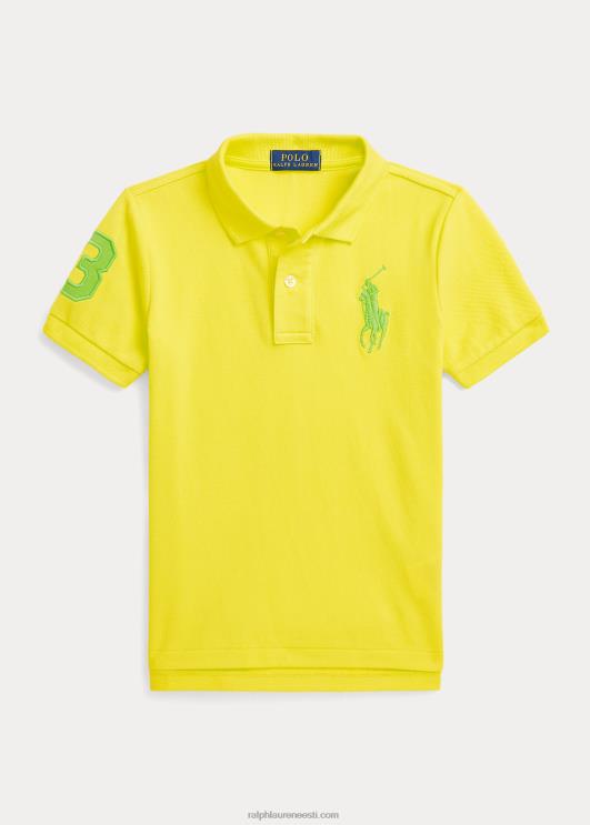 Ralph Lauren lapsed suur poni puuvillasest võrgust polosärk PR0V6489 laserkollane