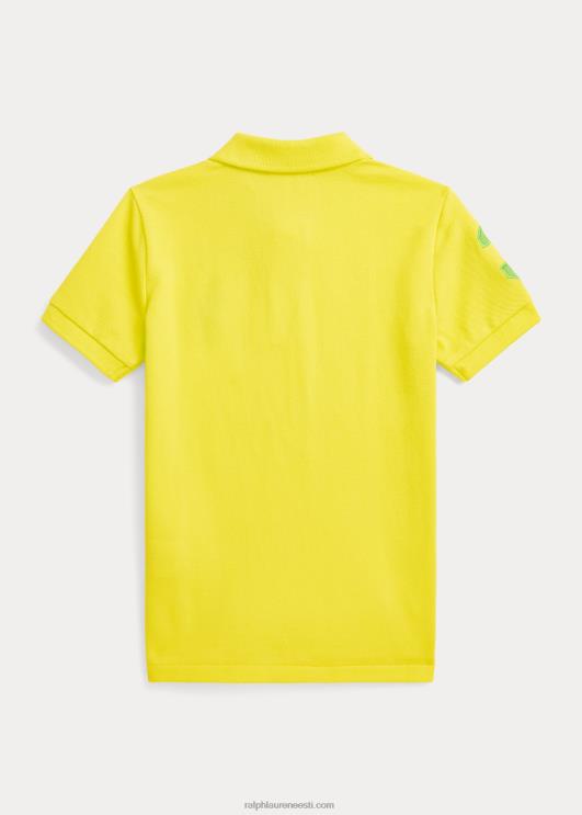 Ralph Lauren lapsed suur poni puuvillasest võrgust polosärk PR0V6489 laserkollane