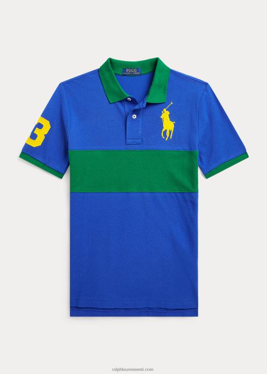 Ralph Lauren lapsed suur poni puuvillasest võrgust polosärk PR0V6602 safiir täht/roheline