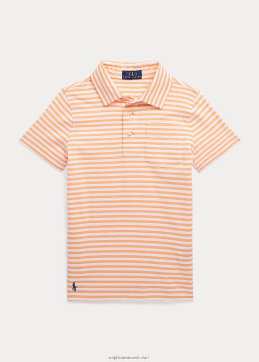 Ralph Lauren lapsed triibuline puuvillane trikoo polosärk PR0V5629 hele oranž/valge