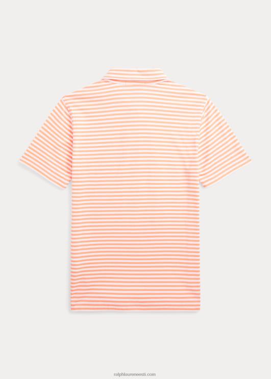 Ralph Lauren lapsed triibuline puuvillane trikoo polosärk PR0V6084 hele oranž/valge
